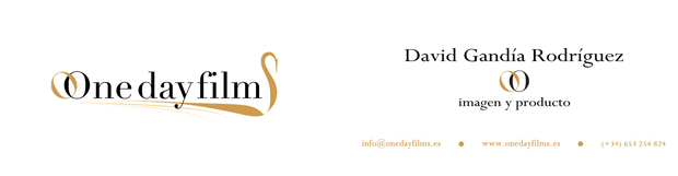 Tarjeta de visita diseñada para onedayfilms.es, página web para reportajes de bodas